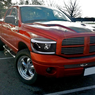 Spec D OEM Style Headlights w/ LED Bar (Black): Dodge Ram 2006 - 2008
