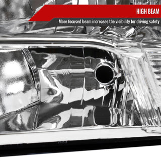 Spec D OEM Style Quad Headlights w/ LED Bar (Chrome): Dodge Ram 2009 - 2018