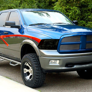 Spec D Factory Quad Headlights Chrome Housing Smoked Lens: Fits Ram 1500 / 2500 / 3500 2009-2024
