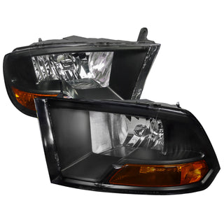 Spec D Euro Headlights (Black): Dodge Ram 2009 - 2018