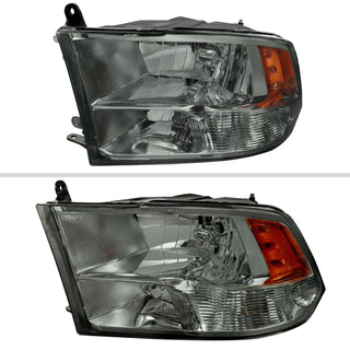 Spec D OEM Style Quad Lamp Headlights (Smoke): Dodge Ram 2009 - 2018