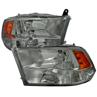 Spec D OEM Style Quad Lamp Headlights (Smoke): Dodge Ram 2009 - 2018
