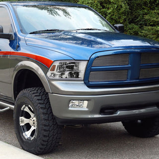 Spec D OEM Style Headlights w/ LED Bar (Chrome): Dodge Ram 2009 - 2018