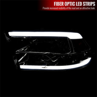 Spec D LED Bar Factory Style Headlights Chrome: Dodge Ram 1500 / 2500 / 3500 2009-2024