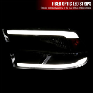 Spec D OEM Style Headlights w/ LED Bar (Black): Dodge Ram 2009 - 2018