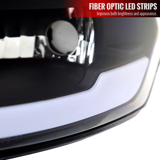 Spec D OEM Style Headlights w/ LED Bar (Black): Dodge Ram 2009 - 2018