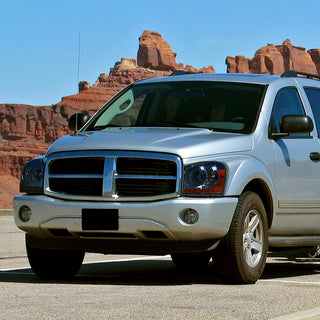 Spec D Factory Style Headlights Chrome/Smoked Lens: Dodge Durango 2004-2006