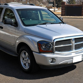 Spec D Factory Style Headlights Chrome/Smoked Lens: Dodge Durango 2004-2006
