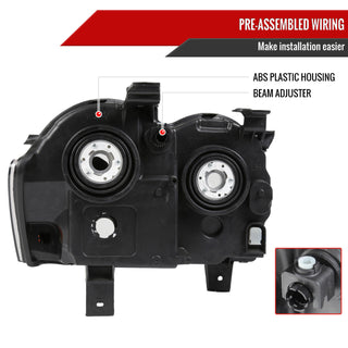 Spec D OEM Style Headlights (Chrome): Jeep Grand Cherokee 2005 - 2007