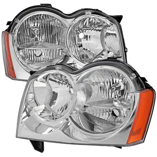 Spec D OEM Style Headlights (Chrome): Jeep Grand Cherokee 2005 - 2007