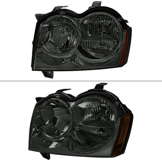Spec D OEM Style Headlights (Smoke): Jeep Grand Cherokee 2005 - 2007