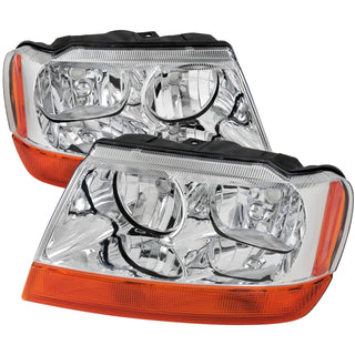 Spec D Crystal Headlights (Chrome, Version 2): Jeep Grand Cherokee 1999 - 2004