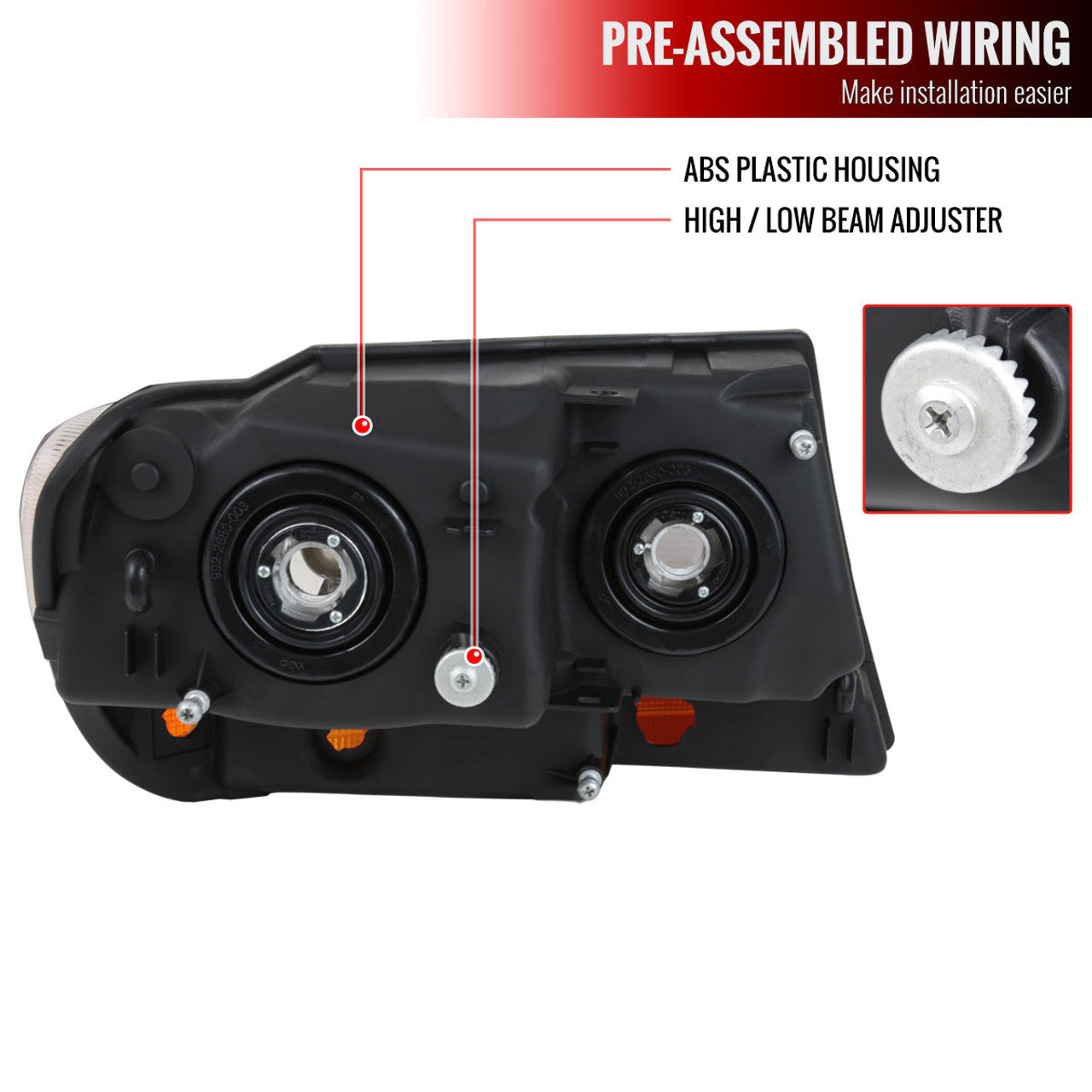 Spec D Crystal Headlights (Chrome, Version 2): Jeep Grand Cherokee 1999 - 2004