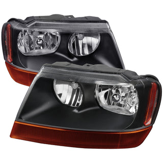 Spec D Crystal Headlights (Black, Version 2): Jeep Grand Cherokee 1999 - 2004