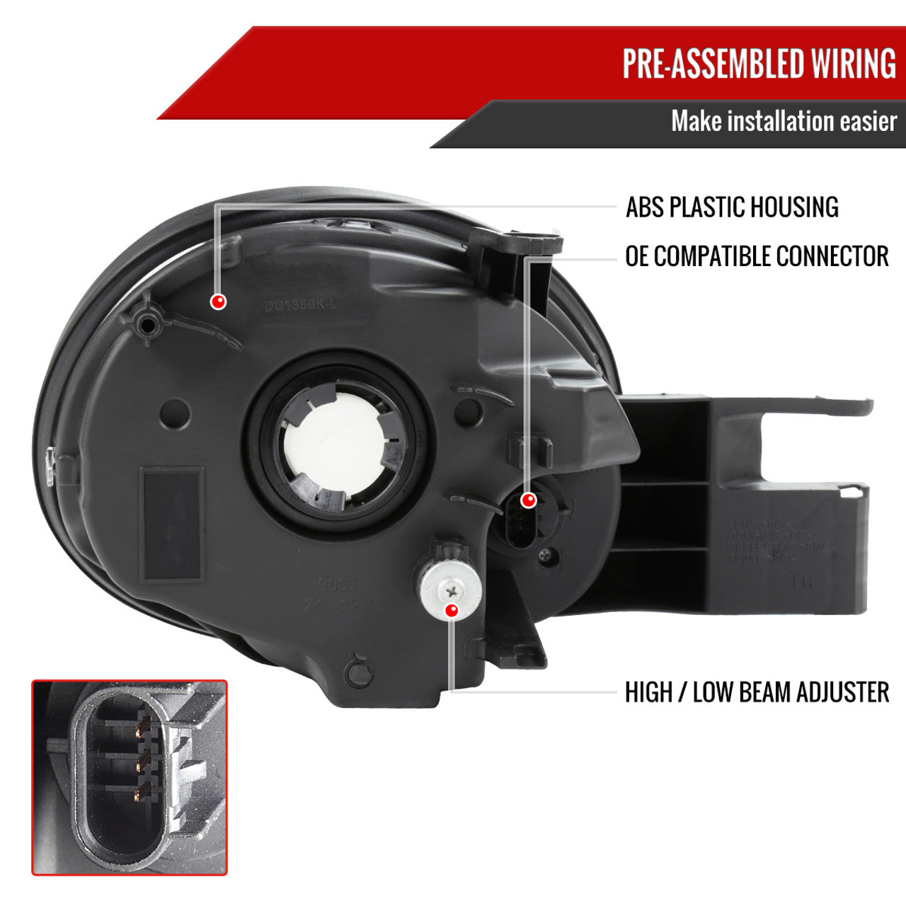 Spec D Crystal Headlights (Black): Dodge Neon 2003 - 2005