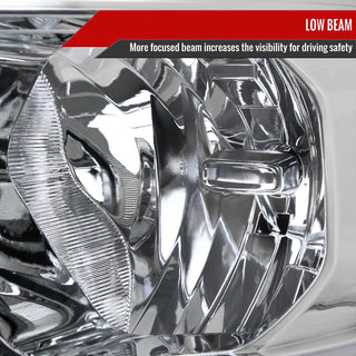 Spec D Animated LED Bar Headlights Chrome Clear Lens: Ram 1500 2019-2024 w/ Factory Halogen