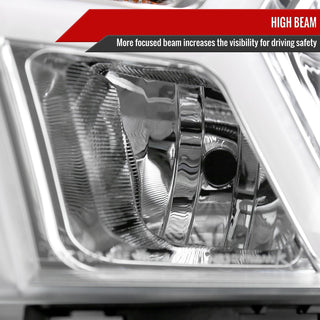 Spec D Animated LED Bar Headlights Chrome Clear Lens: Ram 1500 2019-2024 w/ Factory Halogen