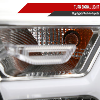 Spec D Animated LED Bar Headlights Chrome Clear Lens: Ram 1500 2019-2024 w/ Factory Halogen