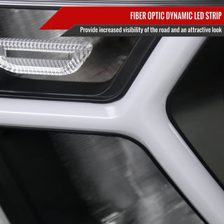 Spec D Animated LED Bar Headlights Clear Lens Matte Black: Ram 1500 2019-2024 w/ Factory Halogen