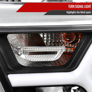 Spec D Animated LED Bar Headlights Clear Lens Matte Black: Ram 1500 2019-2024 w/ Factory Halogen