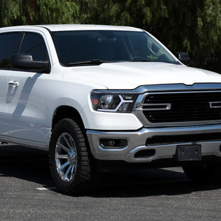 Spec D Animated LED Bar Headlights Clear Lens Matte Black: Ram 1500 2019-2024 w/ Factory Halogen