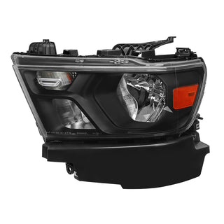 Spec D Factory Style Crystal Headlight Black Housing (DRIVER): Ram 1500 2019-2024 3.6L/5.7L