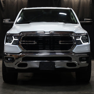Spec D Animated LED Bar Headlights Matte Black: Ram 1500 2019-2024 w/ Factory Halogen