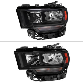 Spec D Factory Style Crystal Headlight Black Housing (DRIVER): Ram 2500/3500 2019-2024