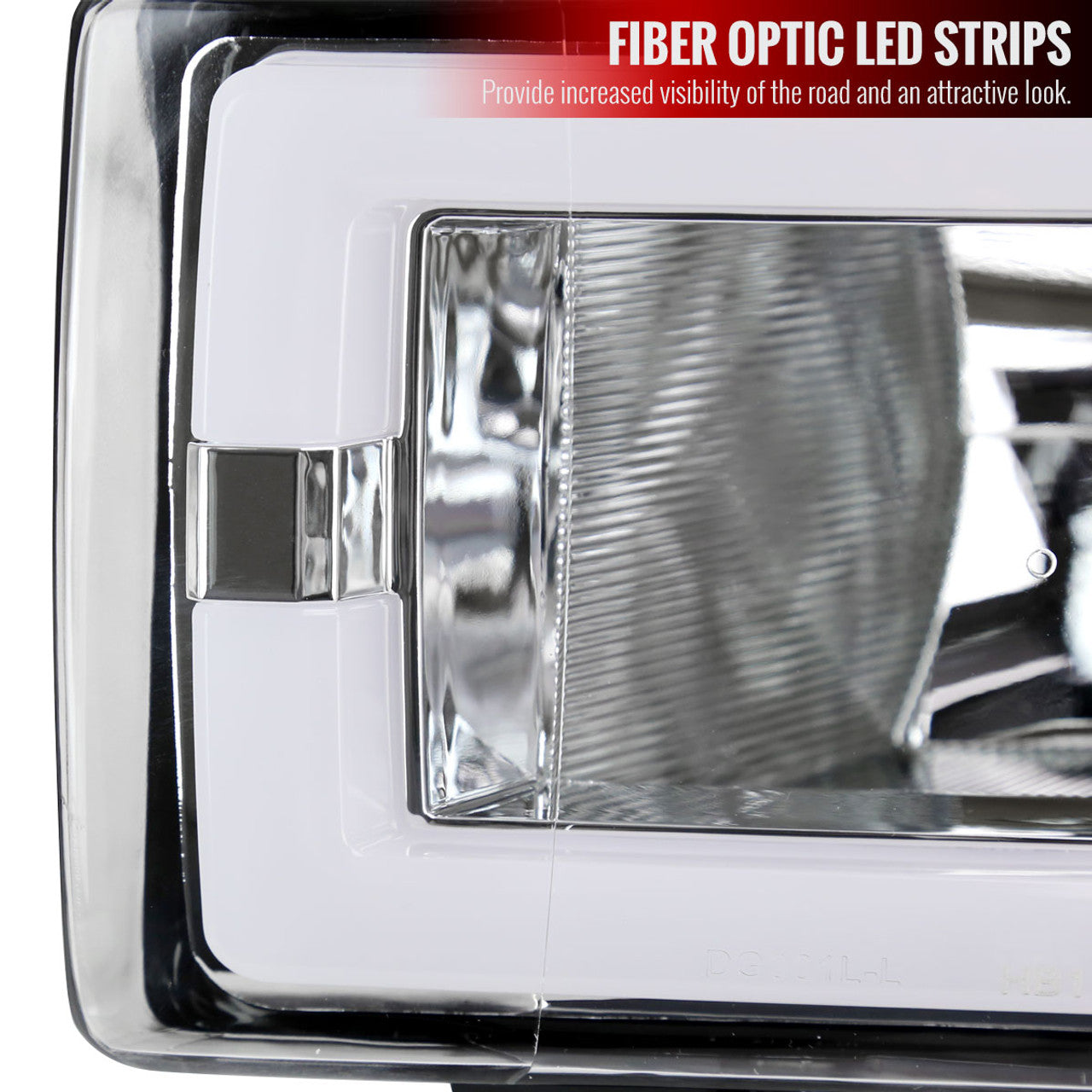 Spec D OEM Style Headlights w/ LED Bar (Chrome): Dodge Ram 1994 - 2002