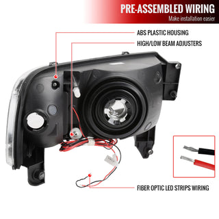 Spec D OEM Style Headlights w/ LED Bar (Black): Dodge Ram 1994 - 2002