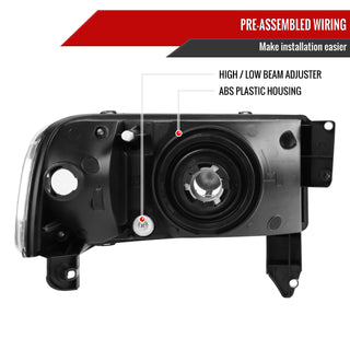 Spec D Crystal Headlights (Smoke): Dodge Ram 1994 - 2002