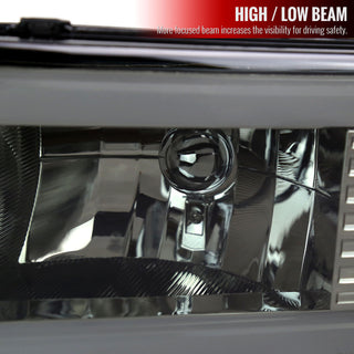 Spec D OEM Style Headlights w/ LED Bar (Smoke): Dodge Ram 1994 - 2002
