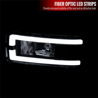 Spec D OEM Style Headlights w/ LED Bar (Black): Dodge Ram 1994 - 2002