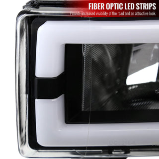 Spec D OEM Style Headlights w/ LED Bar (Black): Dodge Ram 1994 - 2002