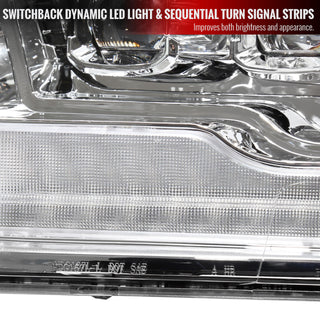 Spec D LED Headlights (Chrome w/ LED Sequential Signal): Dodge Ram 2009 - 2018