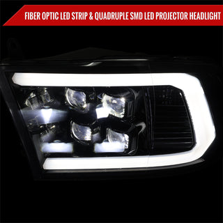 Spec D LED Bar Sequential Turn Signal Projector Headlights (Glossy Black): Dodge RAM 1500 / RAM 2500 / RAM 3500 2009-2024