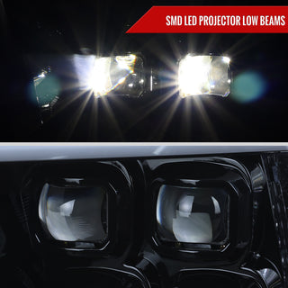 Spec D LED Bar Sequential Turn Signal Projector Headlights (Glossy Black): Dodge RAM 1500 / RAM 2500 / RAM 3500 2009-2024