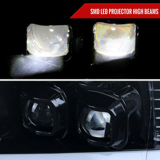 Spec D LED Bar Sequential Turn Signal Projector Headlights (Glossy Black): Dodge RAM 1500 / RAM 2500 / RAM 3500 2009-2024
