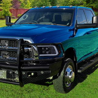 Spec D LED Bar Sequential Turn Signal Projector Headlights (Glossy Black): Dodge RAM 1500 / RAM 2500 / RAM 3500 2009-2024