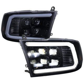 Spec D LED Bar Sequential Turn Signal Projector Headlights (Glossy Black): Dodge RAM 1500 / RAM 2500 / RAM 3500 2009-2024