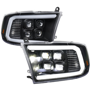 Spec D LED Bar Sequential Turn Signal Projector Headlights (Matte Black): Dodge RAM 1500 / RAM 2500 / RAM 3500 2009-2024