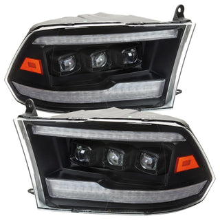 Spec D LED Projector Headlights (Black w/ Sequential Signal): Dodge Ram 2009 - 2018