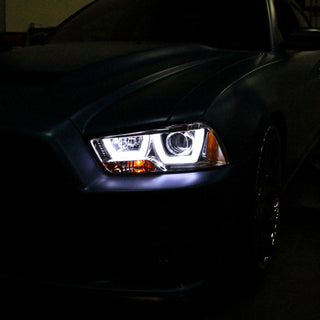 Spec D Projector Halo Headlights (Chrome): Dodge Charger 2011 - 2014