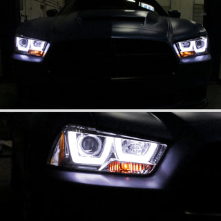 Spec D Projector Halo Headlights (Chrome): Dodge Charger 2011 - 2014