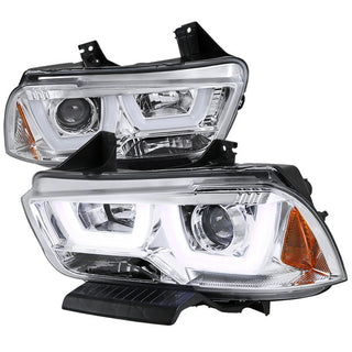 Spec D Projector Halo Headlights (Chrome): Dodge Charger 2011 - 2014