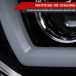 Spec D Projector Halo Headlights (Smoke): Dodge Charger 2011 - 2014