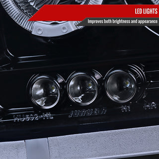 Spec D Projector Halo Headlights (Smoke): Dodge Dakota 2005 - 2007