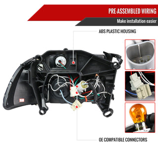 Spec D Projector Halo Headlights (Chrome): Dodge Dakota & Durango 1997 - 2004