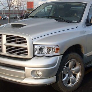 Spec D Projector Halo Headlights w/ LED Bar (Chrome): Dodge Ram 2002 - 2005