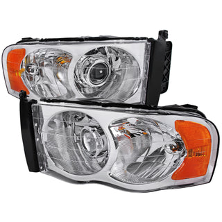 Spec D Projector Halo Headlights (Chrome): Dodge Ram 2002 - 2005